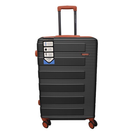 Valija Mediana Rígida Ruedas 360° Cierre Expandible Gris Oscuro/rojo