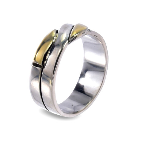 Anillo de plata y double en oro 18 ktes. Anillo de plata y double en oro 18 ktes.
