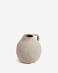 Jarrón Yandi de cerámica con acabado beige 15 cm