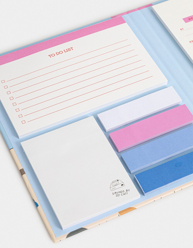 Librería Sets Planner Set De Notas Adhesivas Vynil Club - Azul Celeste