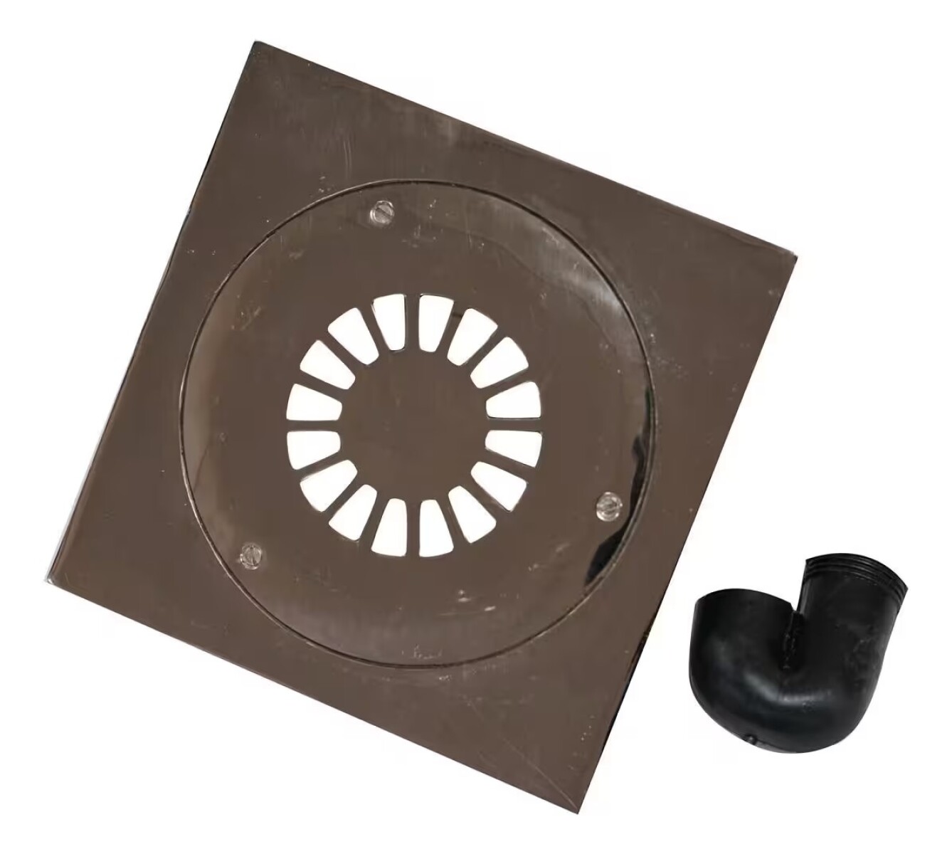 Rejilla Bronce Cromada C/sifón Caja Plomo 15x15cm 