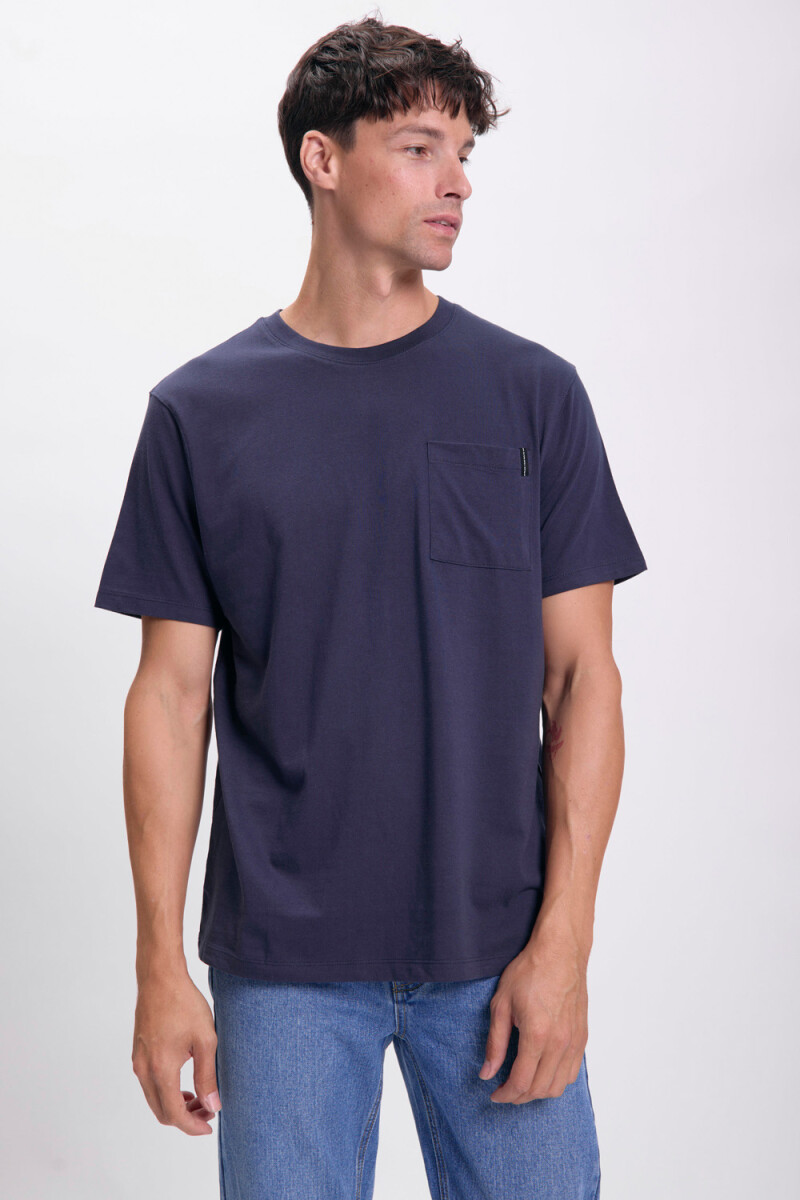 Remera manga corta bolsillo Azul Marino