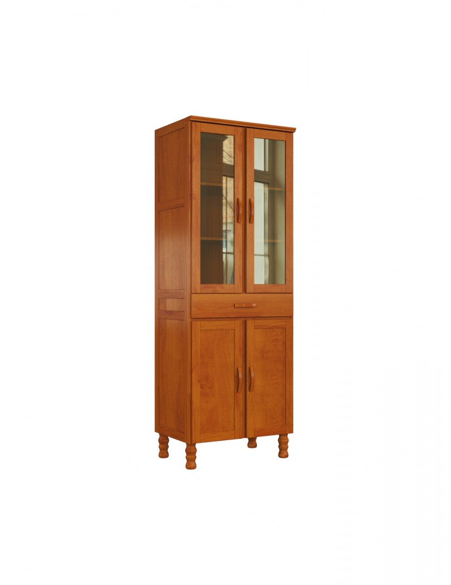 Cristalera 4 Puertas 1 Cajón Casual Castaño Smgb 