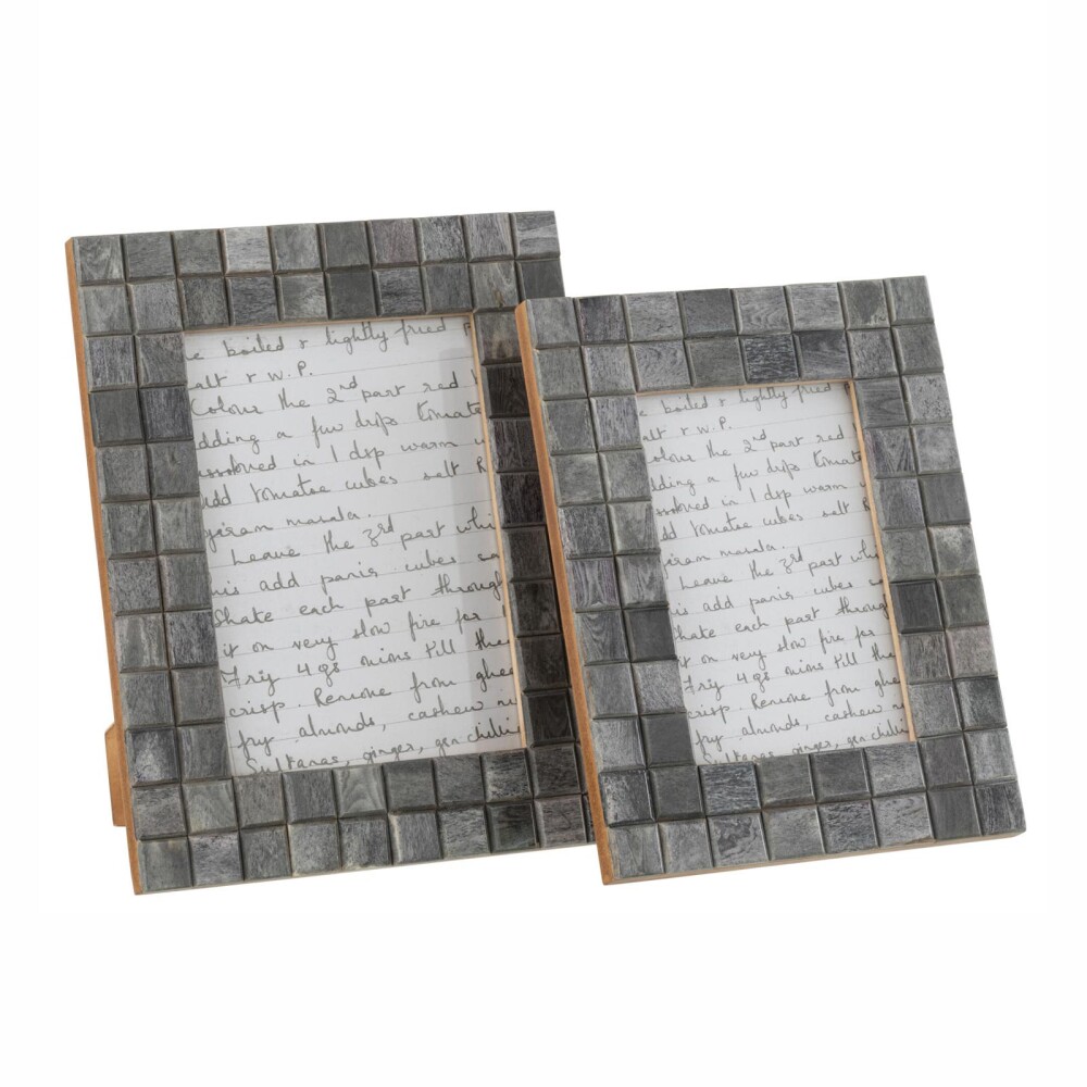 PORTARRETRATOS MDF-Y-HIERRO GRIS CUADROS