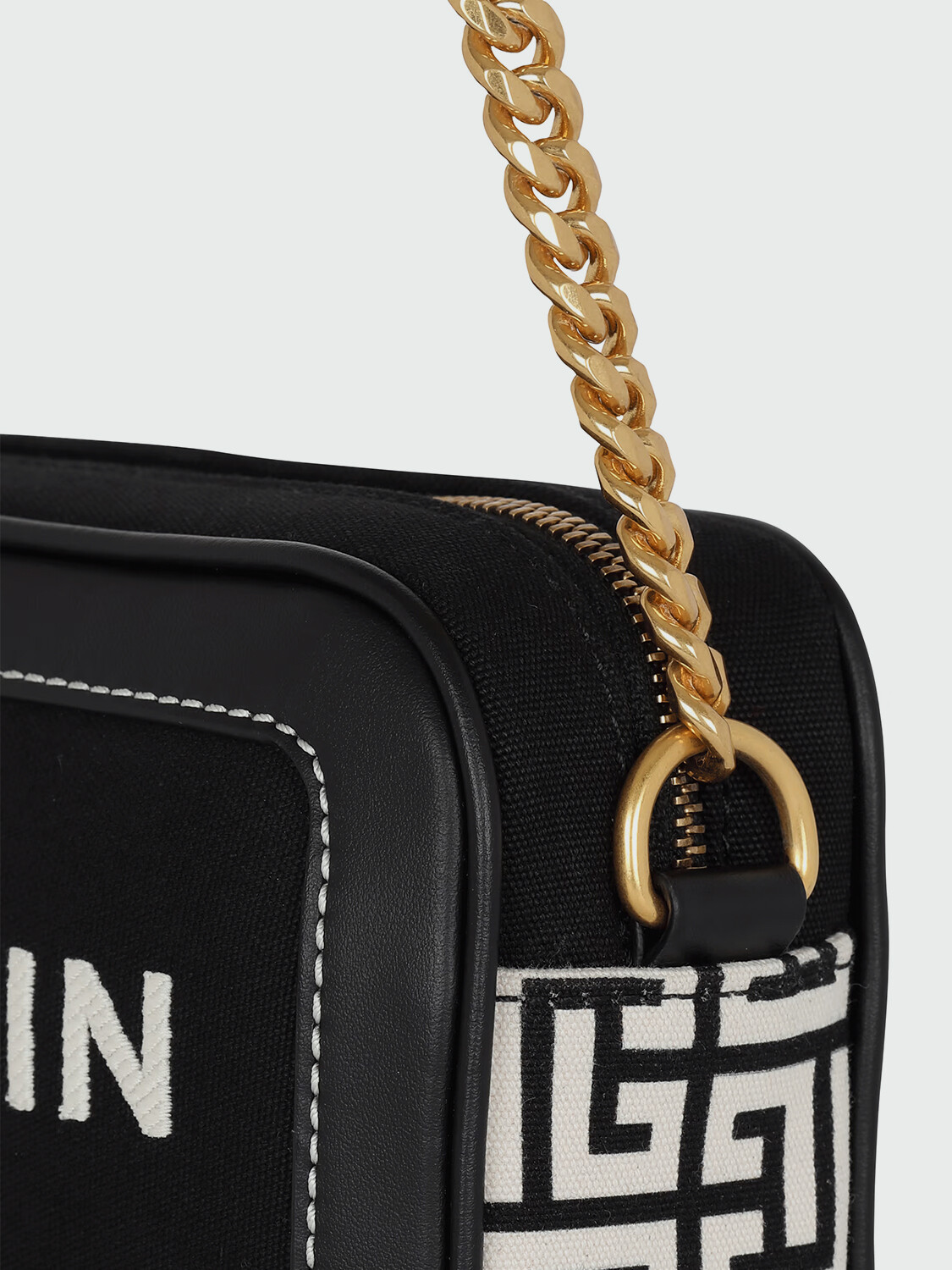 Balmain - Cartera bandolera confeccionado en lona y cuero B-Army 0
