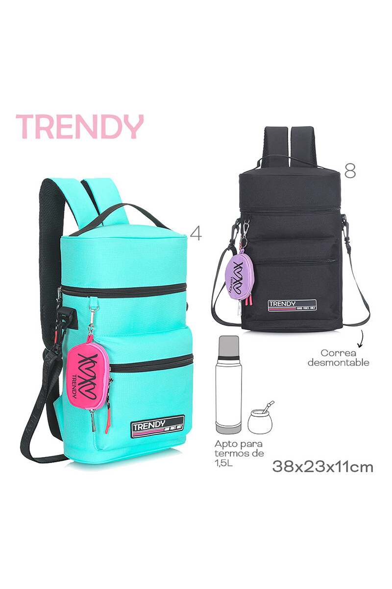 Mochila Matera Nylon multicierres Verde agua