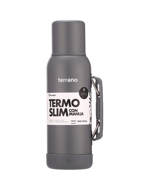 Termo Slim 750mL. con Base Silicona Gris