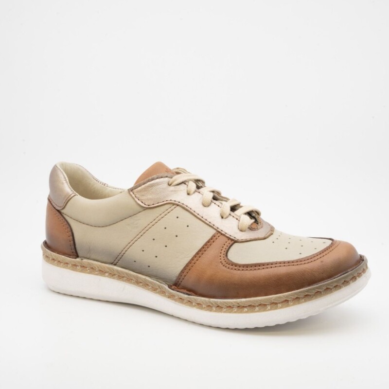 Championes de Cuero Lombardino 35-39 Rust/off White