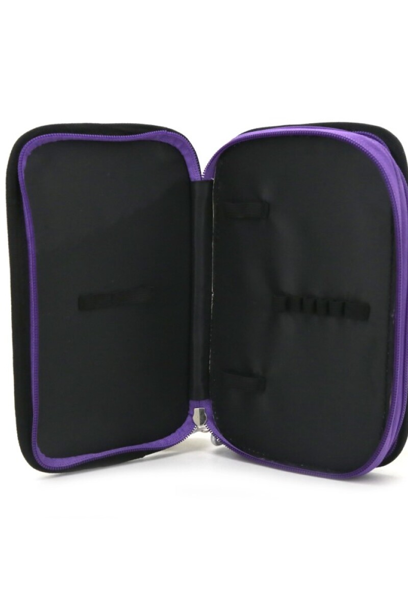 Cartuchera puffer metalizada Negro