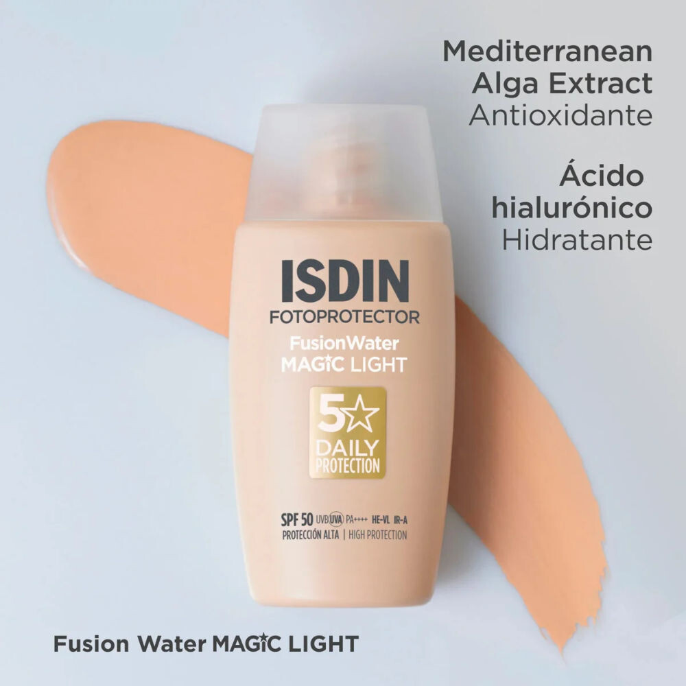 Protector Solar Facial FOTOPROTECTOR Fusion Water MAGIC Color Light SPF50 50ml