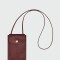 Longchamp -Tarjetero y portacelular de cuero, Le pliage Bordó