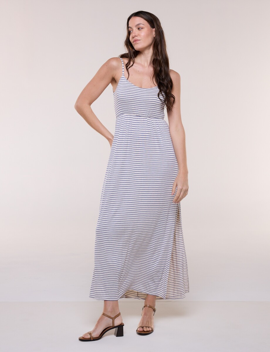 Vestido Maxi Rayas - Beige 