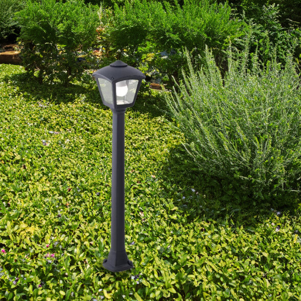 Farol c/columna tr. negro 6W IP55 E27 GIAFFA/ROBY FL0588