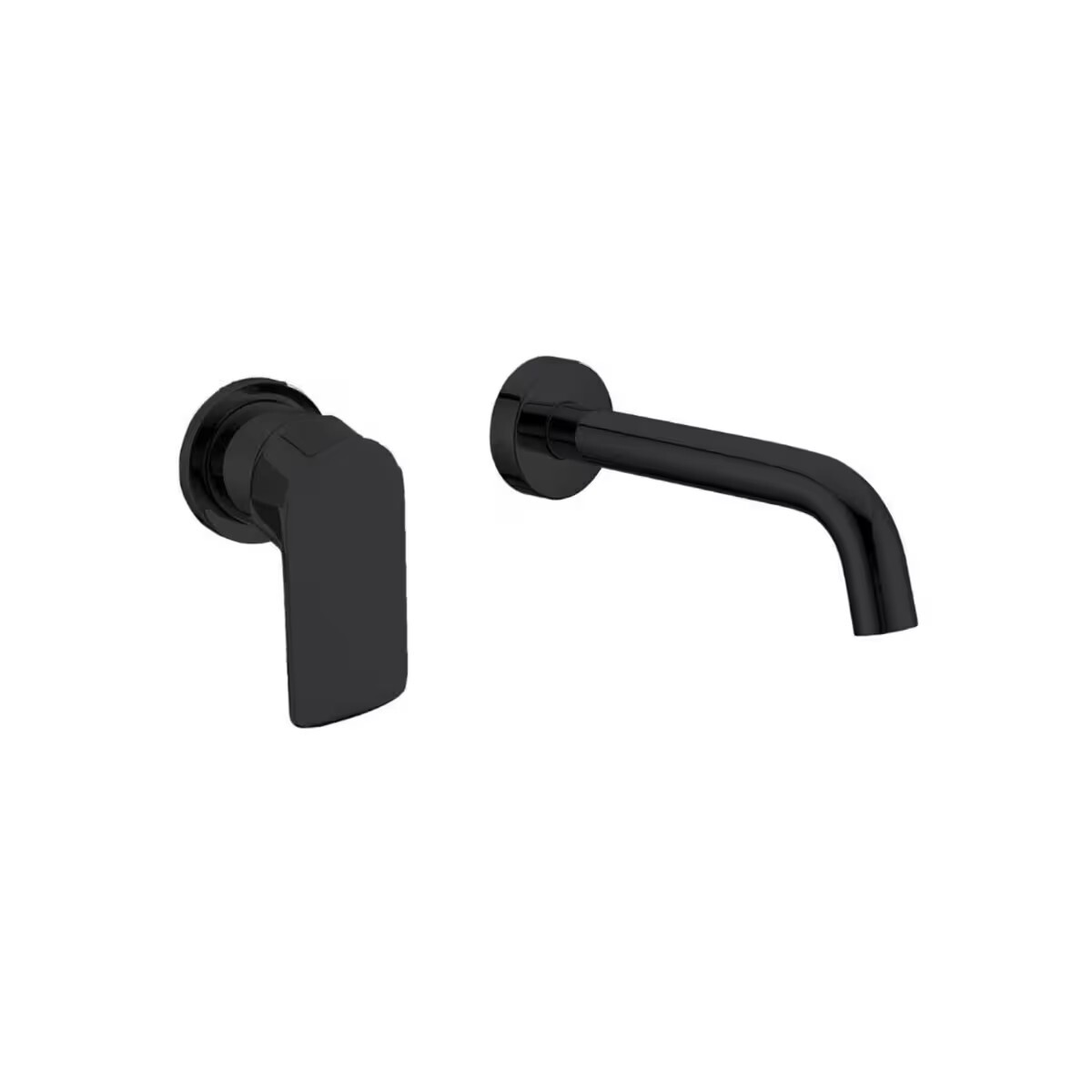 Grifería De Lavatorio Monocomando De Pared Alassio Negro Mate 