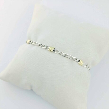 Pulsera de plata 925 con double de oro 18k.A Modelo, FIGARO. Pulsera de plata 925 con double de oro 18k.A Modelo, FIGARO.
