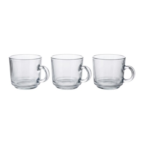 JGO DE TAZA VIDRIO 190ML 3PZAS Unica