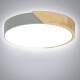 Luminaria Plafon Led Diám 40cm Metal Y Madera Varios Colores Gris