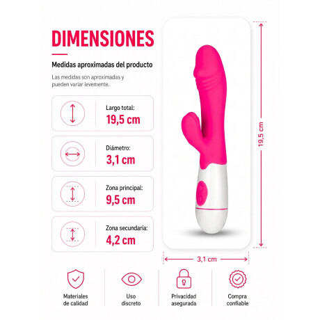 Vibrador Con Doble Estímulo Desing A Pila Fucsia