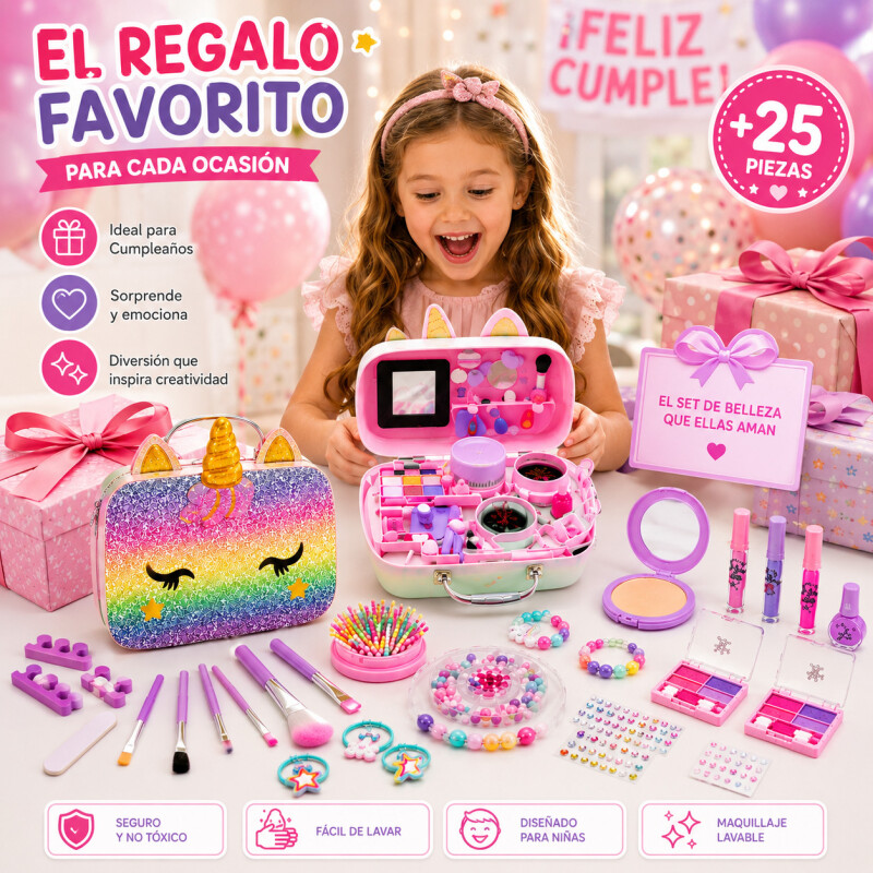 Set Maquillaje Infantil Belleza Unicornio Juego Creativo Set Maquillaje Infantil Belleza Unicornio Juego Creativo