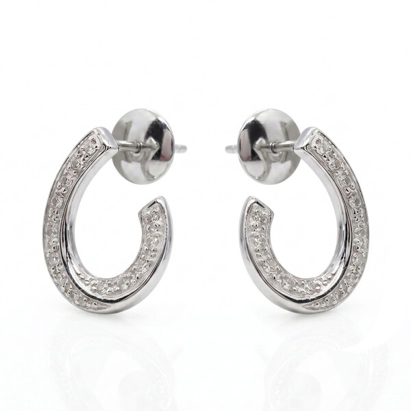 Caravanas Mora de oro blanco 18k con brillantes Caravanas Mora de oro blanco 18k con brillantes