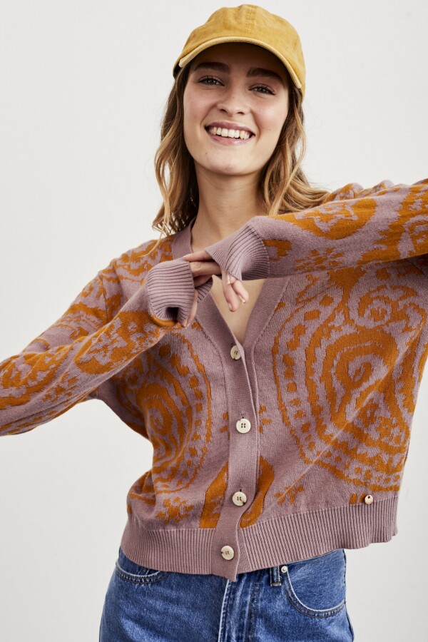 Cardigan Jacquard Ocre