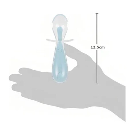 Cuchara silicona con protector azul