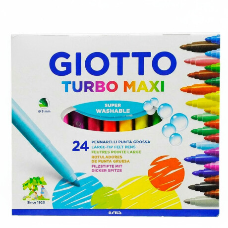 Marcadores Giotto 24 Colores Drypen Lavable No Tóxico Marcadores Giotto 24 Colores Drypen Lavable No Tóxico