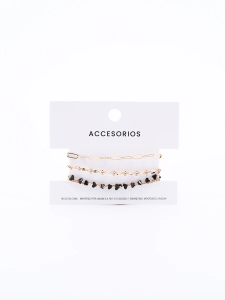 SET BRAZALETE PLATEADO