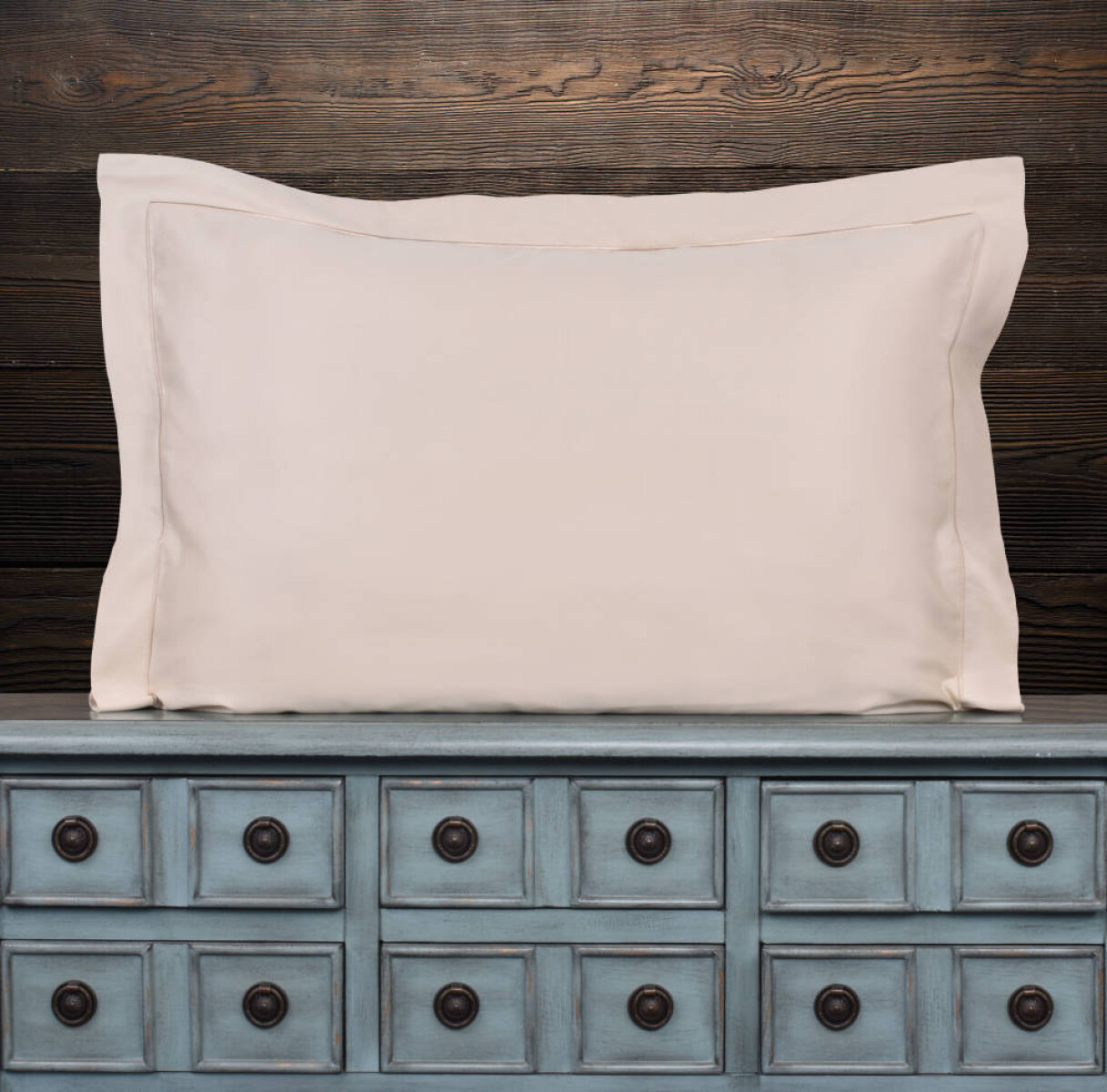 Funda Finezza 400 hilos Beige con Bordado Beige - 50x90 cm 
