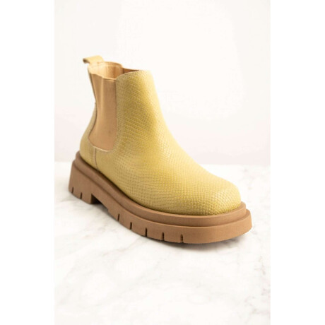 Bota Cuero Texturado Pistacho