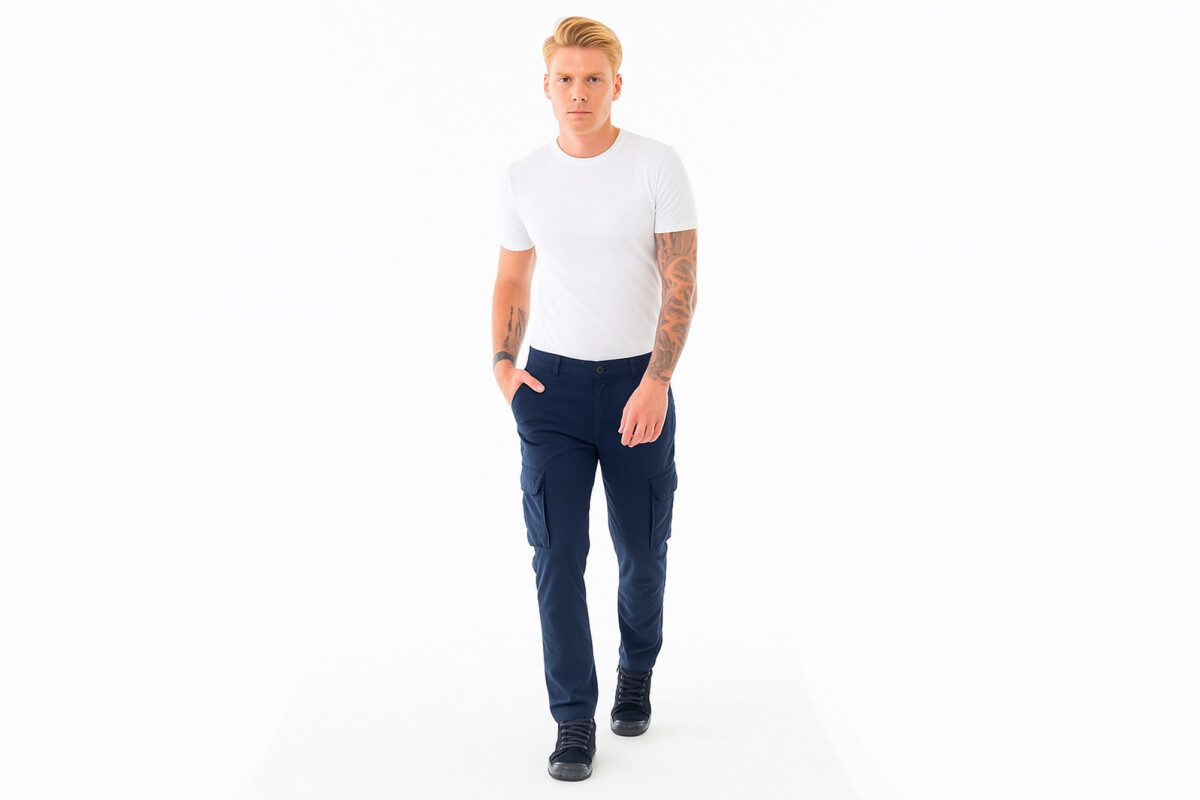 PANTALON CARGO FLEX Azul