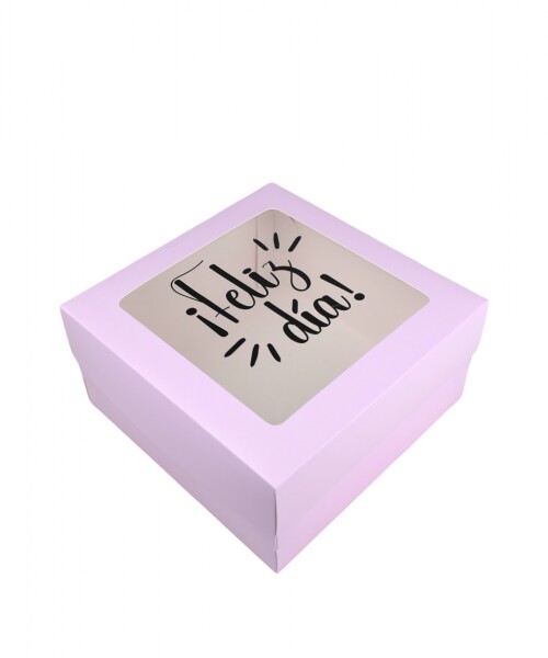 Caja 20x20x9,5 c/visor. LILA - FELIZ DIA