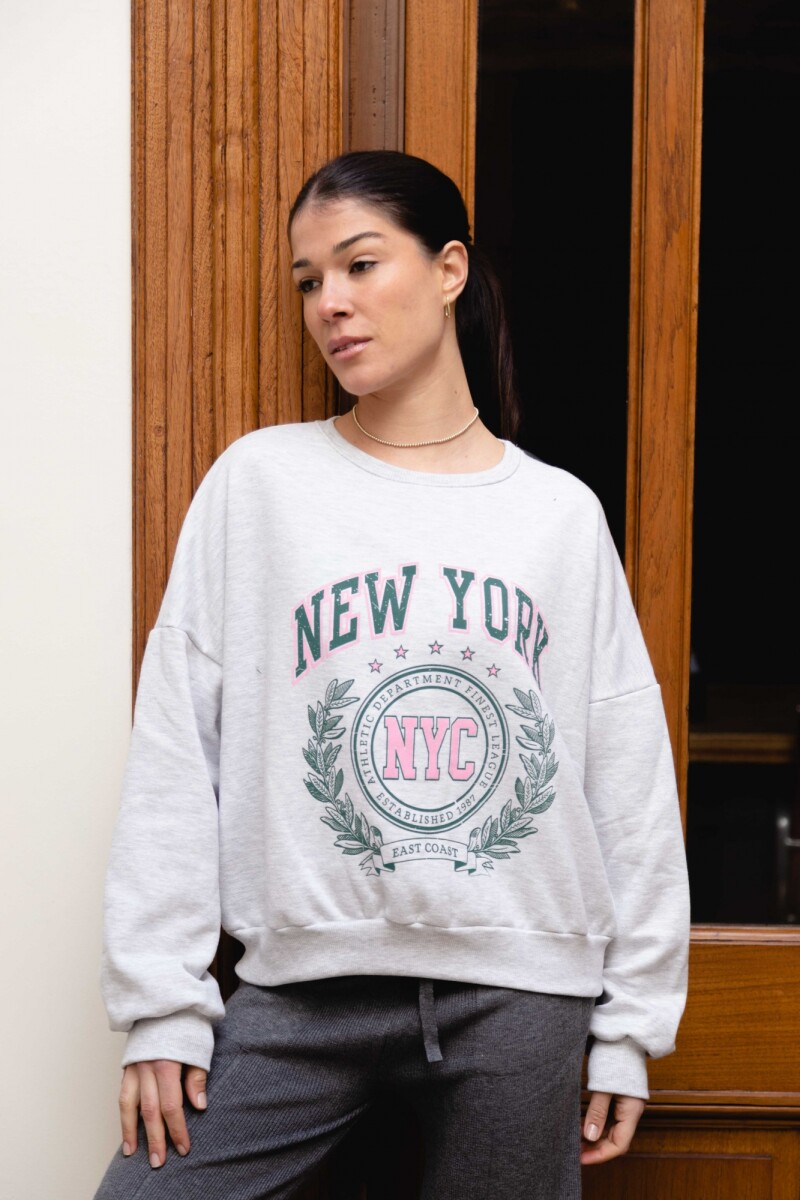 Buzo felpa NY Gris