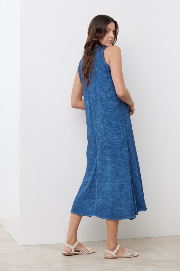 Vestido Maxi Bordado AZUL