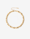 Collares Cortos Metal Collar Corto Metal Trenzado - Dorado Oro Amarillo