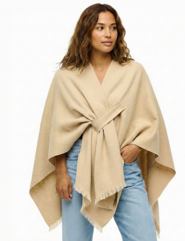 Ruana Soft Pasador BEIGE