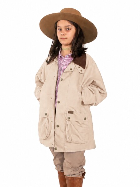 Campera Tipo Encerada Beige