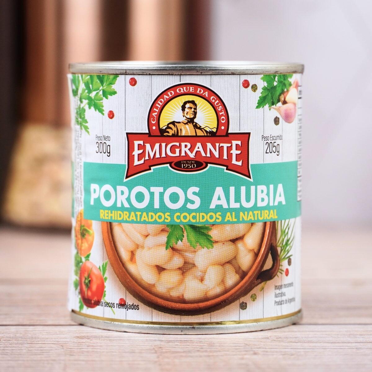 Porotos alubia en lata Emigrante 