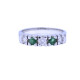 Anillo medio sin fin oro 18k blanco con esmeraldas y brillantes. Anillo medio sin fin oro 18k blanco con esmeraldas y brillantes.