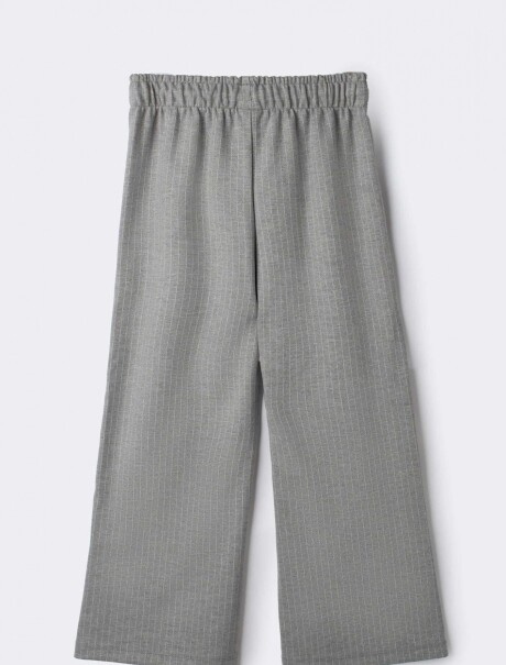 PANTALONES DE PIERNA ANCHA A RAYAS GRIS