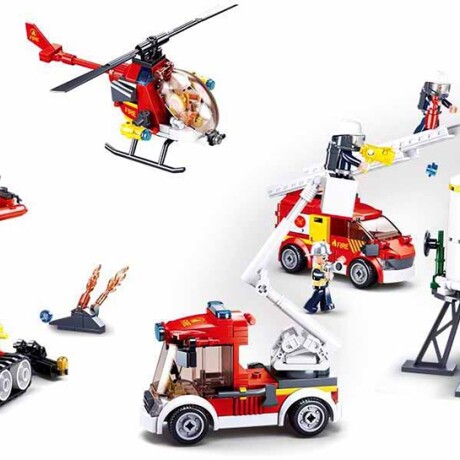 Set Brigada De Bomberos + Figuras 490 pcs Set Brigada De Bomberos + Figuras 490 pcs