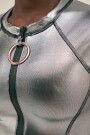 LONG SLEEVE ONE PIECE Silver