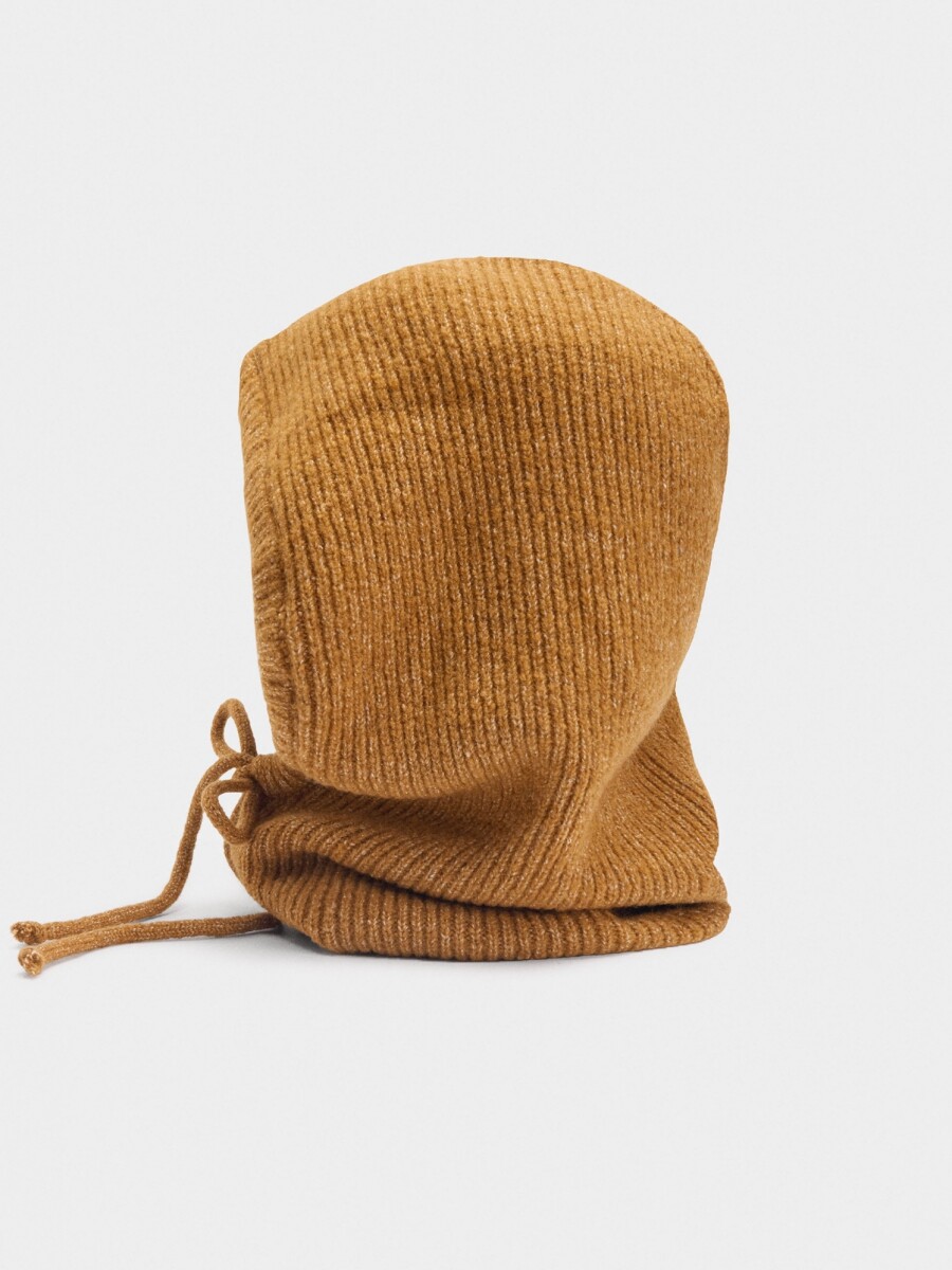 Balaclava De Punto Con Tiras marron