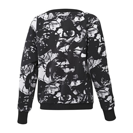 Buzo Deportivo de Mujer Reebok Faves Aop Crewneck Danza Yoga Negro