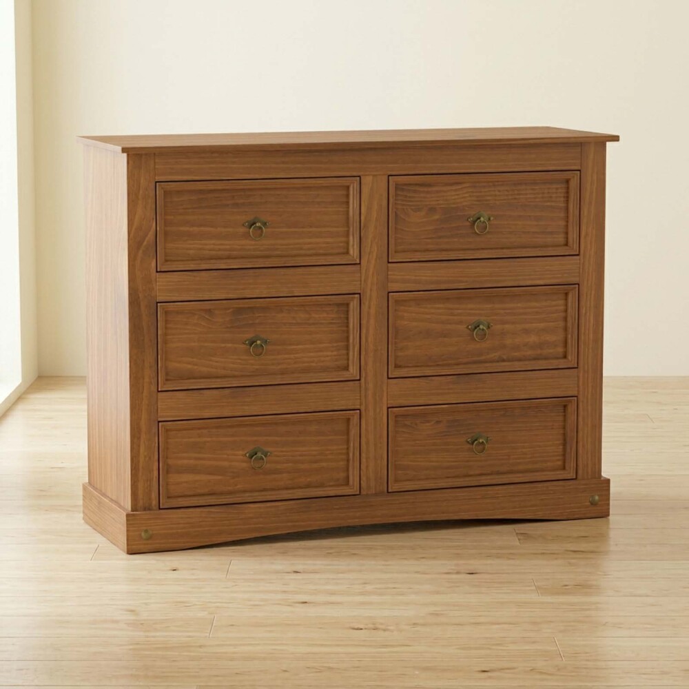 CÓMODA 6 CAJONES MADERA MARRON MEX