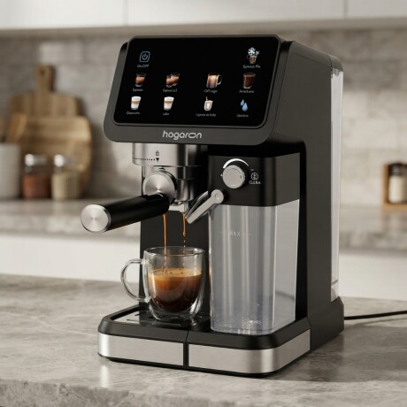 Cafetera Espresso Digital HOGARON 9 En 1, 20 Bares, 1350W Thermoblock Tanque De Agua De 1.5L, Depósito De Leche Cafetera Espresso Digital HOGARON 9 En 1, 20 Bares, 1350W Thermoblock Tanque De Agua De 1.5L, Depósito De Leche