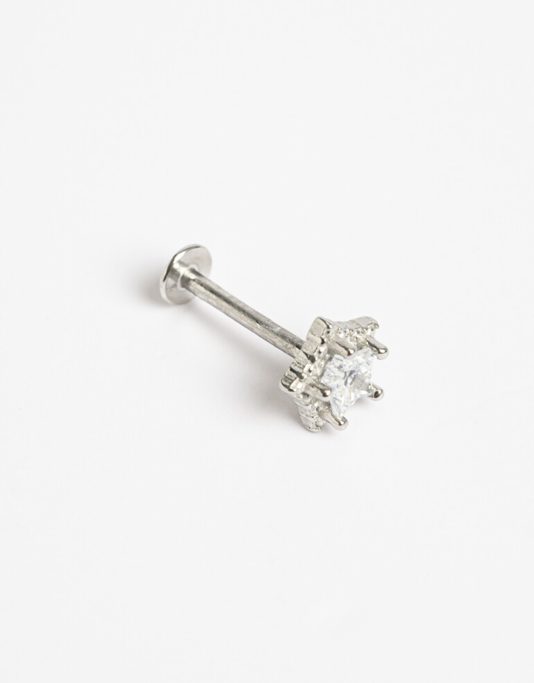 Bijouterie Vs Strass Piercing Estrella Con Strass - Plateado