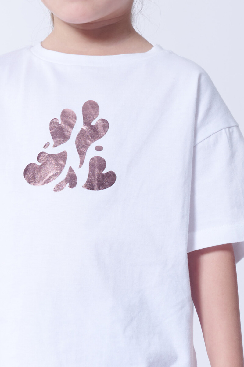 Remera manga corta estampa Corazones Blanco
