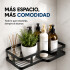 Organizador Baño Estante 5 Piezas Adhesivo Acero Inoxidable Negro 1