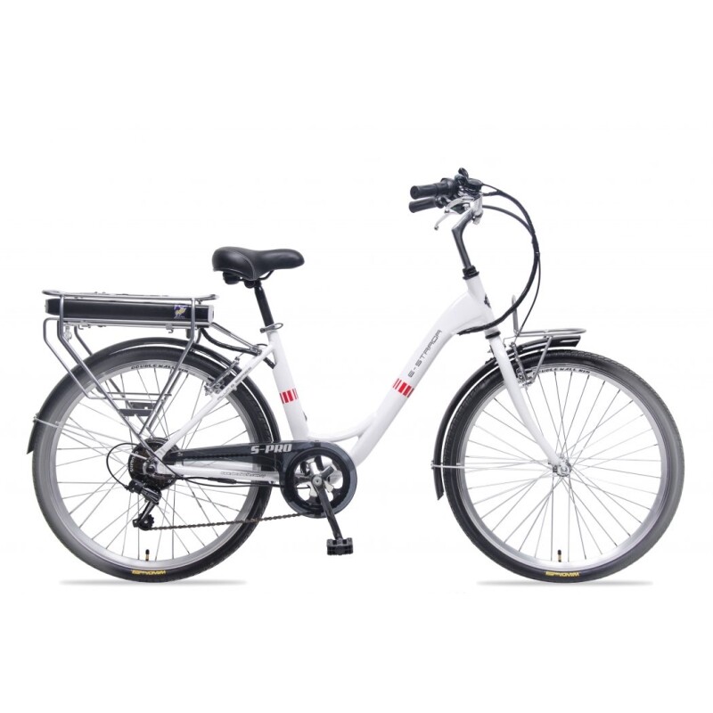 Bicicleta Electrica S-pro E-strada Aluminio Bateria Litio Blanco